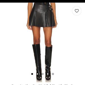 WEWOREWHAT double buckle black leather SKORT